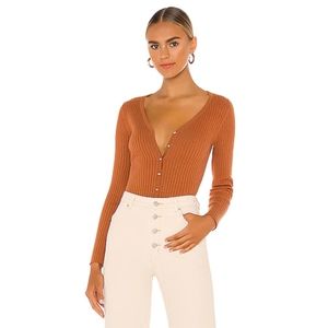 ROLLA'S classic rib cardigan in cinnamon